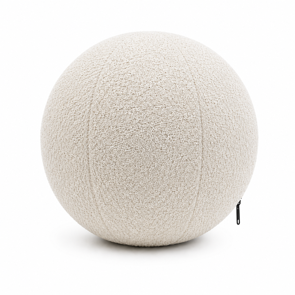Almofada Redonda Orgânica 25cm Bouclé Linho