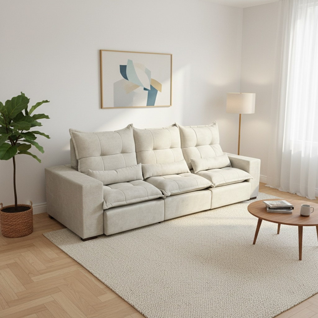 SOFÁ RETRÁTIL E RECLINÁVEL 2,80m