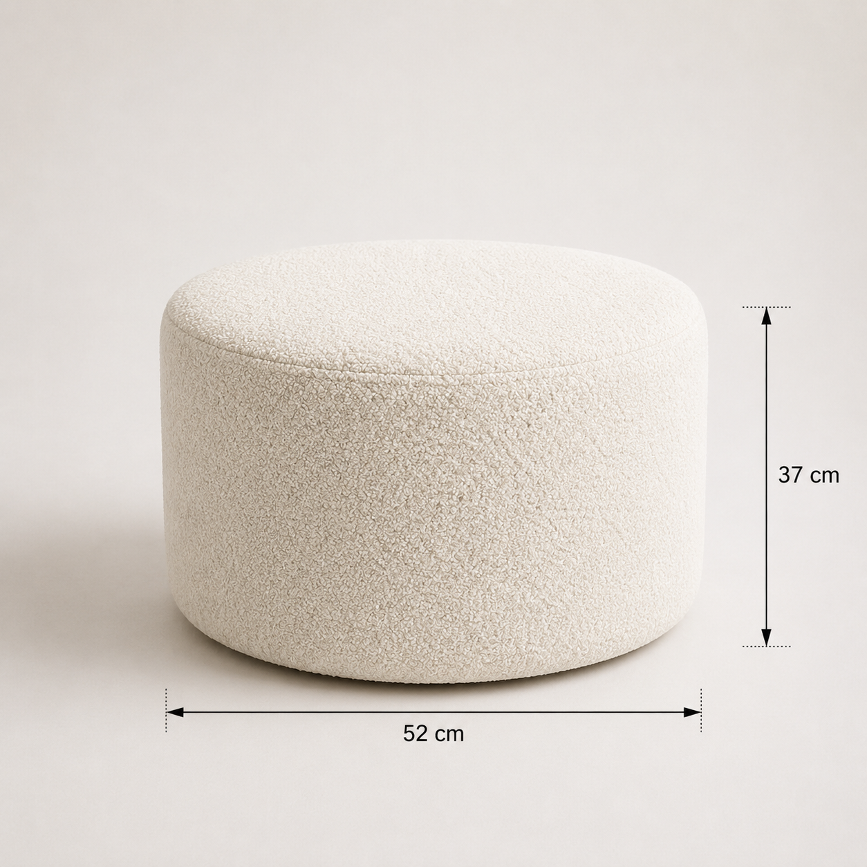 Puff Decorativo Redondo Orgânico 52x37 cm