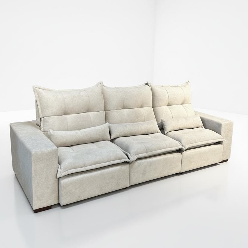 SOFÁ RETRÁTIL E RECLINÁVEL 2,80m