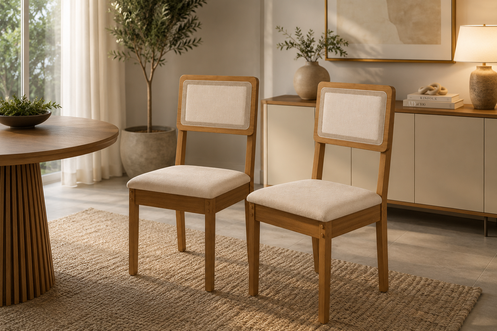 Conjunto com 2 Cadeiras de Jantar Kappesberg Gardeni em MDF