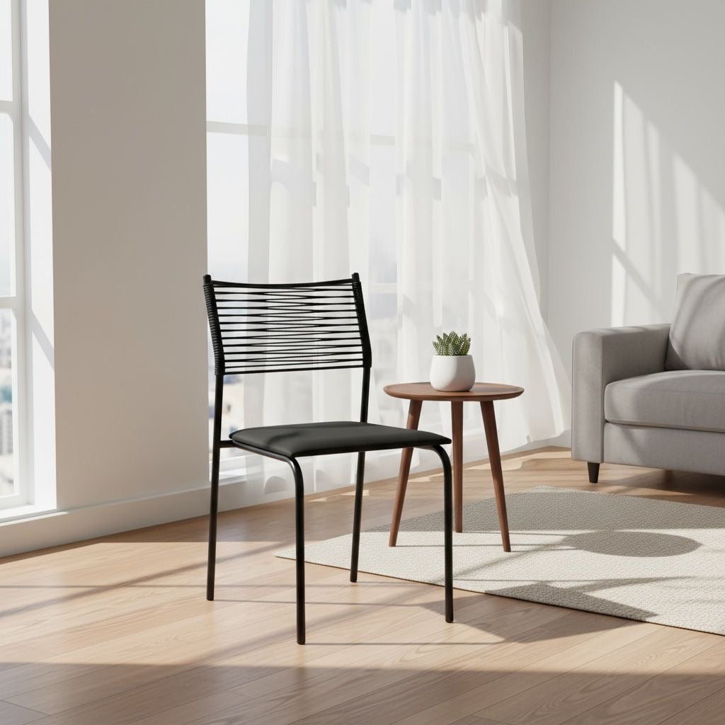 CADEIRA METÁLICA COM CORDAS NÁUTICAS