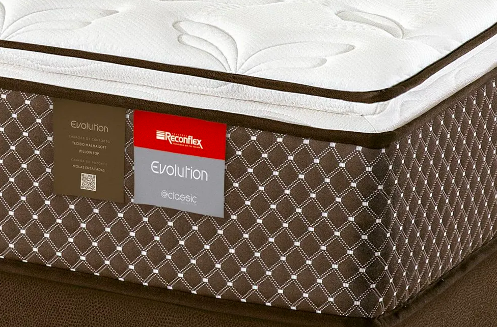 COLCHÃO CASAL MOLAS ENSACADAS EVOLUTION PILLOW TOP 138x188x32