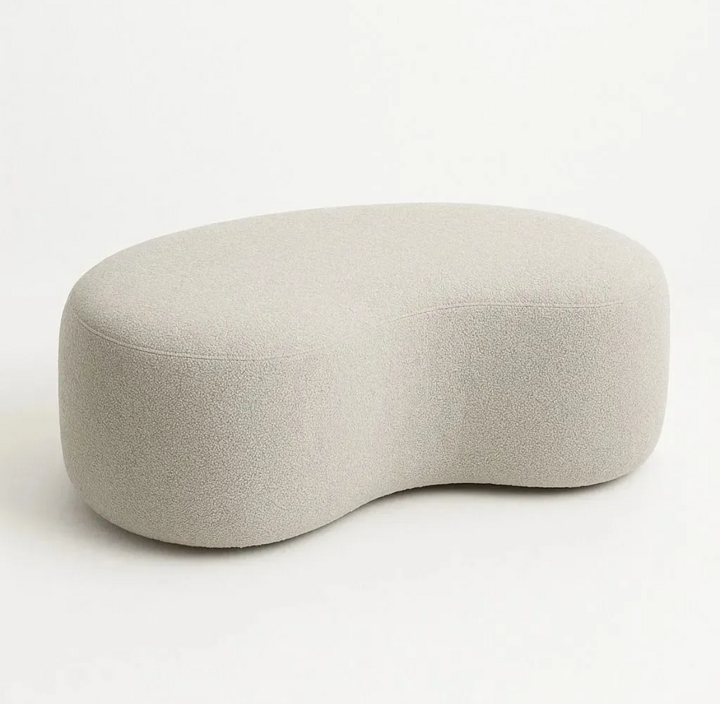 Puff Orgânico Luxo Boucle Off 80cm