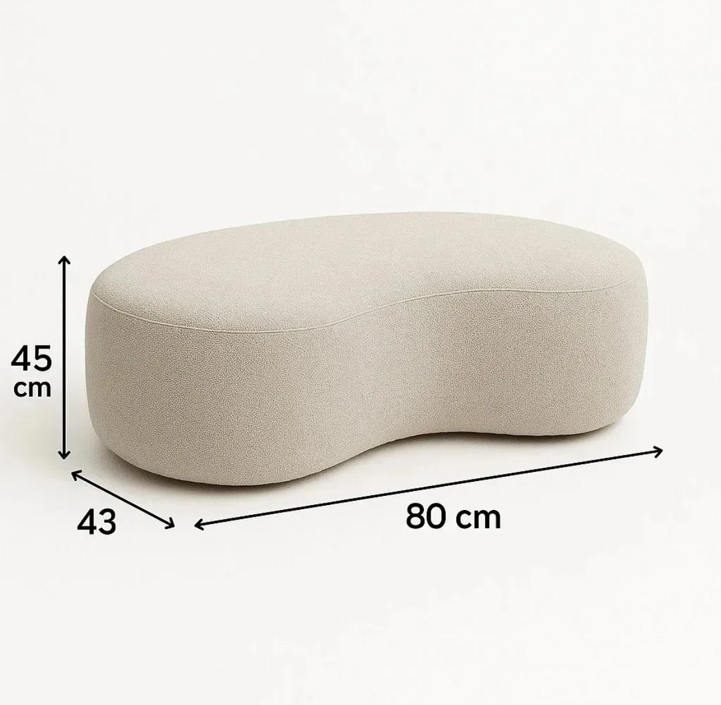 Puff Orgânico Luxo Boucle Off 80cm